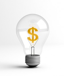 dollar sign in light bulb dollar sign in light bulb